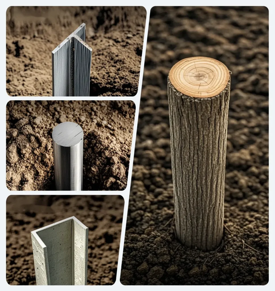 T-posts, metal posts, U-posts and a timber post: the types of post a post driver drives